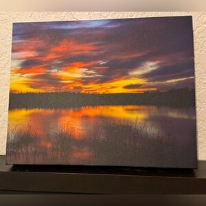 Sunset Lake Canvas Wall Art 8x10